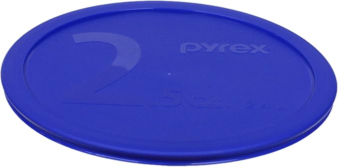 Pyrex 325-PC 2.5qt Blue Mixing Bowl Food Storage Replacement Lids (2-Pack) - Made in USA
