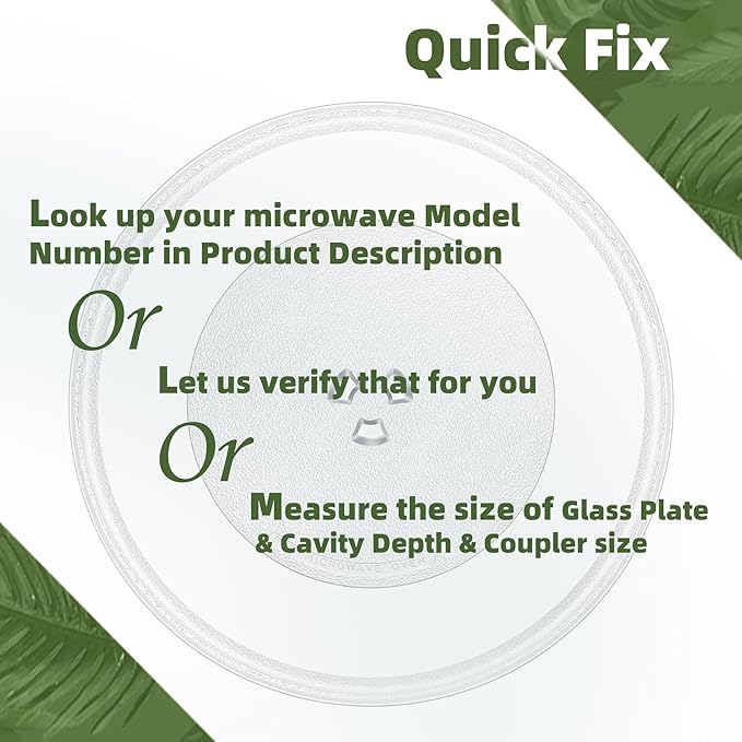 14" Microwave Glass Plate for LG Microwave Plate MJS47373301, MJS47373302, MJS47373303, MJS47373304 Compatible With LG Microwave Plate Replacement