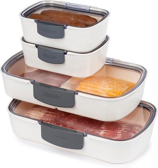 ProKeeper 4-Piece Deli Container Set – Airtight, BPA-Free Food Storage with Freshness Lock, Ideal for Deli Meats, Cheese, and Produce