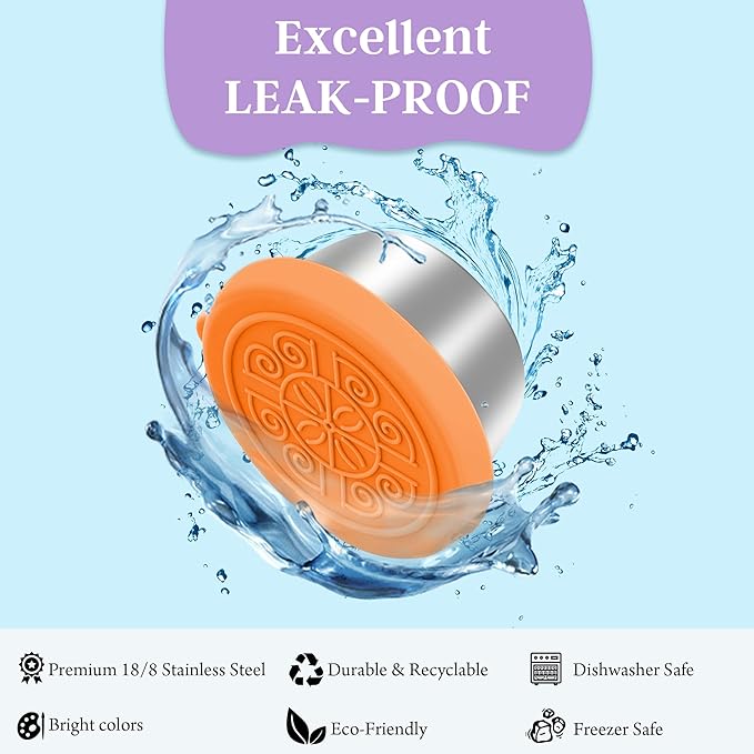 6x1.6 Oz Salad Dressing Containers With Lids, Small Leakproof Reusable Stainless Steel Salad Dressing Container To Go For Lunch Boxes,Sauce containers, Picnics,Travel Meal Prep And Kitchen Storage.