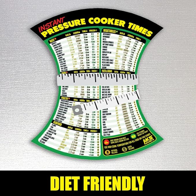 Instant Pot Magnetic Cheat Sheet - Extra Large Easy to Read 8.5” x 11” Pressure Cooker Kitchen Accessory - Instapot Cooking Times Quick Reference Guide Fridge Magnet - Cook Healthy & Tasty Meals Fast