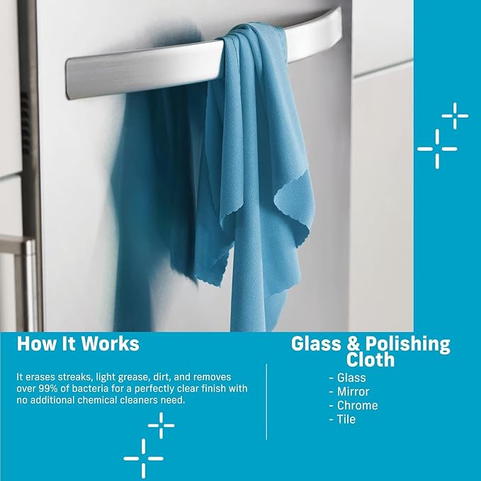 E-Cloth Glass & Polishing Cloths, Premium Microfiber Glass Cleaner, Glass and - Image 2