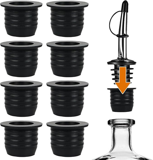 8 Pack Liquor Pour Spout Adapters, Pour Spouts for Large Neck Liquor Bottles, Liquor Bottle Pourers for Alcohol Olive Oil up to 1 inch/25 mm Neck