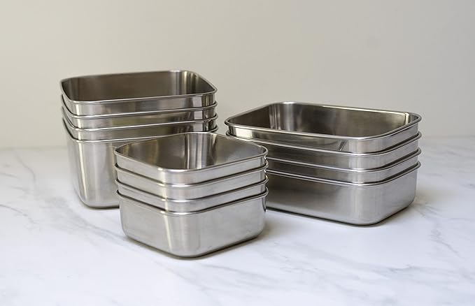 U Konserve Stainless Steel Rectangle Food Storage Bento Box Container, Leak Proof Silicone Lid Dishwasher Safe - Plastic Free, (25oz Island Teal)