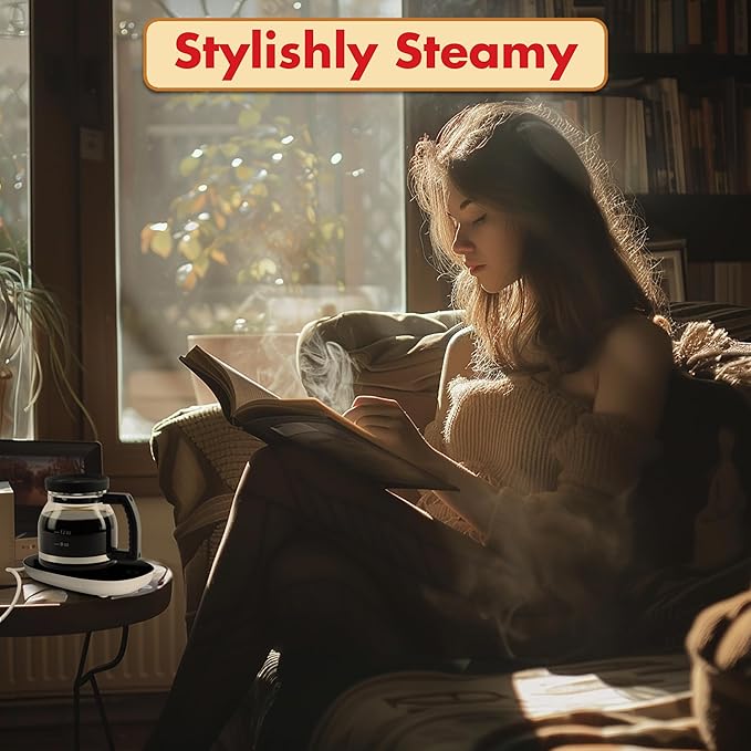 Electric Mug Warmer + Cupa Joe 20oz Diner-Style Mug Gift Set – Borosilicate Glass with Spill-Proof Lid – Unique Coffee Cup for Home, Coworkers, or Desk Use