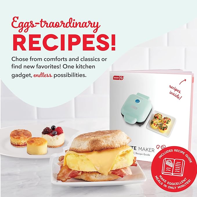 DASH Deluxe Sous Vide Style Egg Bite Maker with Silicone Molds for Breakfast Sandwiches, Healthy Snacks or Desserts, Keto & Paleo Friendly, (1 large, 4 mini) - Aqua