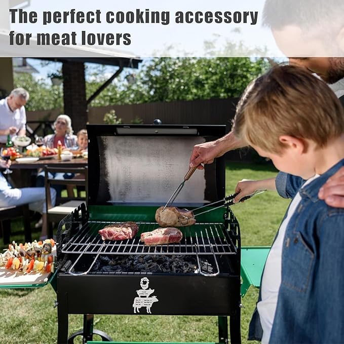 Animal Temp Magnet Combo BBQ Gift,BBQ Gift Men Grilling Party for Husband，Animal Meat Temperature Magnet Chart，Meat Magnets for Fridge，Meat Smoking Temperature
