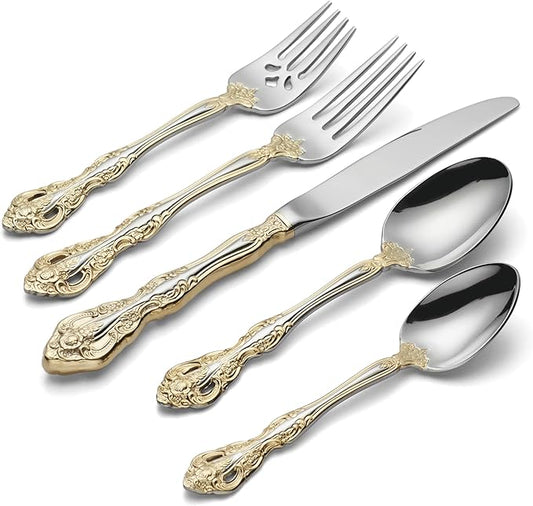 Oneida F100005A Golden Michelangelo 5 Piece Fine Flatware Set, Service For 1