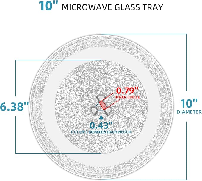 10" Microwave Turntables Replacement, Microwave Glass Plate Compatible with Whirlpool - The Exact Replacement Part of W11367904/ W10337247/ AP6892124/ W11335034/ WPW10337247 etc – Dishwasher Safe