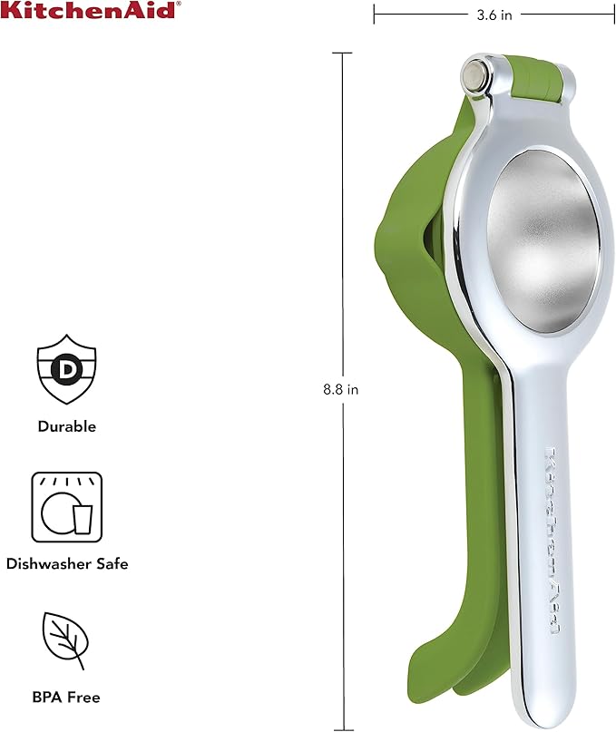 KitchenAid Citrus Juice Press Squeezer for Lemons and Limes with Seed Catcher and Pour Spout, 8 Inch