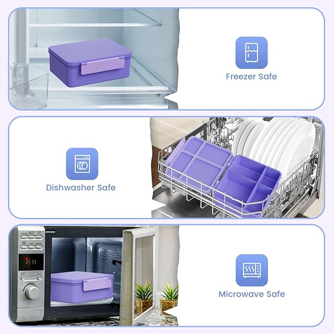 Kids Bento Lunch Box with Thermos, Leakproof Toddler Bento Box with 9 OZ Insulated Food Jar, Lunch Bag & Utensils 3 or 4 Compartment Container for School Girls Boys