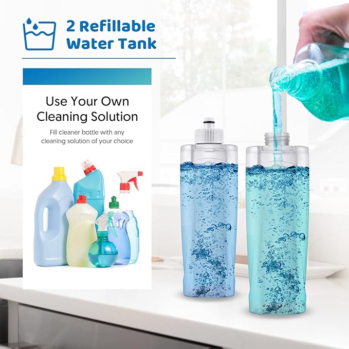 Spray Wet Mops for Hardwood Floor Cleaning: MEXERRIS Flat Mop with Sprayer 5 Washable Mopping Pads - Floor Mop Dust Dry Mops with 2 Bottles Home Commercial Use for Laminate Vinyl Tiles Wood