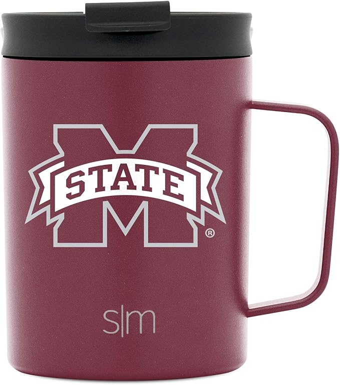 Simple Modern Officially Licensed Collegiate University Coffee Mug with Leakproof Lid Insulated Stainless Steel Travel Mug | Scout, Classic Collection | 12oz