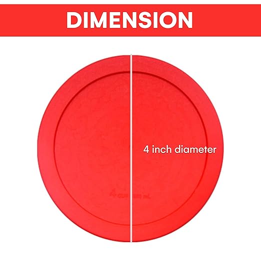 Wood Grip - Lids for Pyrex and Anchor Round Glass Containers - Lids for Pyrex Glass Containers - Replacement Lids (Red, 2 Cups, 6 Pack)