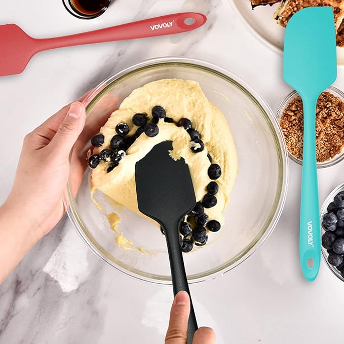 3 Pack Large Silicone Spatula for Kitchen,600°F Heat resistant Rubber Spatulas for Baking,Cooking, Scraping,and Mixing,Non Stick Kitchen Utensils, BPA Free, 11.2 IN, Multicolors