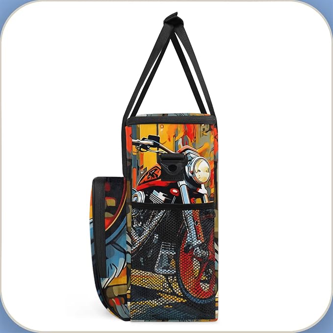 Cool Motorcycle Coffee Maker Carring Bag, Large Insulated Storage Organizer - Image 4
