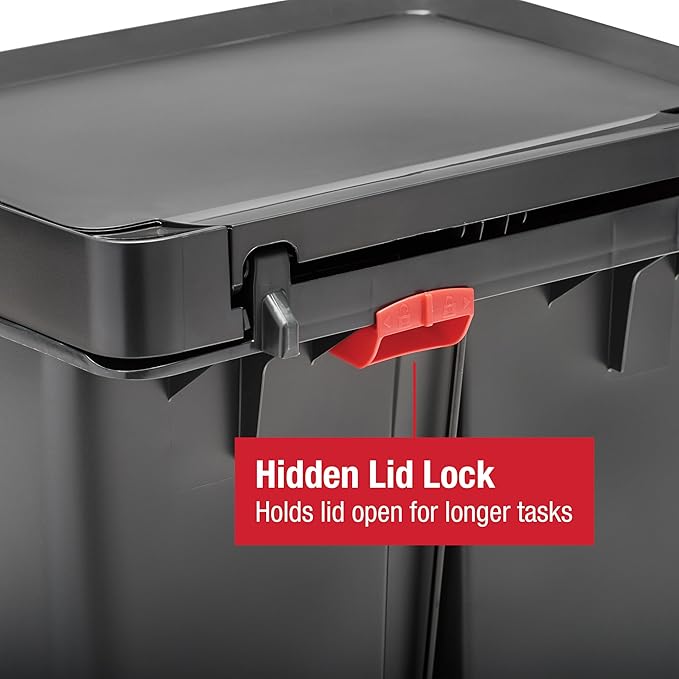 Rubbermaid Premier Series II Step-On Trash Can for Home and Kitchen, with Lid Lock and Slow Close, 12.4 Gallon, Charcoal, for Home/Kitchen/Garage/Apartment/Office