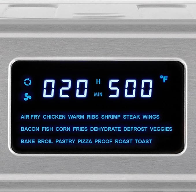Kalorik MAXX Complete Air Fryer Oven Digital Controls 26-Quart Capacity 10-in-1 Countertop Cooker with 21 Presets, 15 Deluxe Accessories & 60-Recipe Hardcover Cookbook, 1700-Watts, Stainless Steel