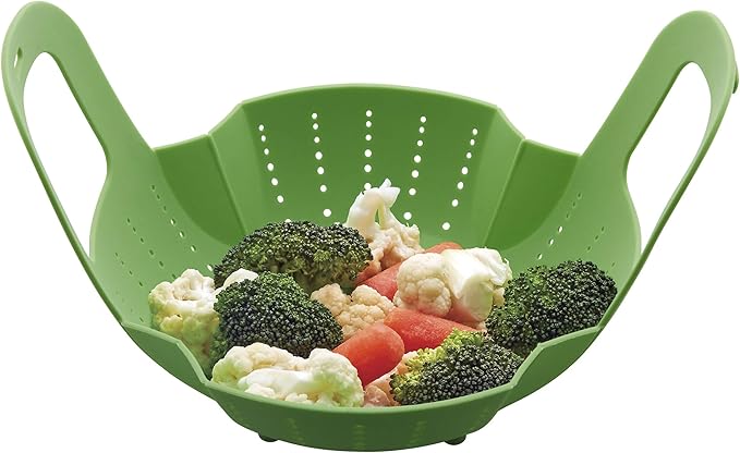 Instant Pot Official Silicone Steamer Basket, Versatile and BPA-Free, Compatible with 6 Qt. and 8 Qt. Cookers, Ideal for Steaming Vegetables, Fish, and More, Dishwasher Safe, Heat Resistant up (Green)