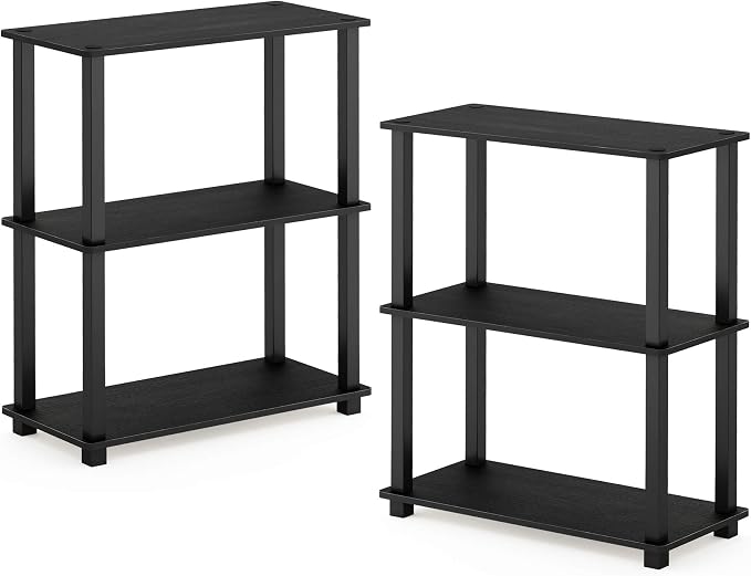 Furinno TURN-S-TUBE Storage Shelves Set of 2, 3-Tier Book Shelf, Corner Shelf - Image 4