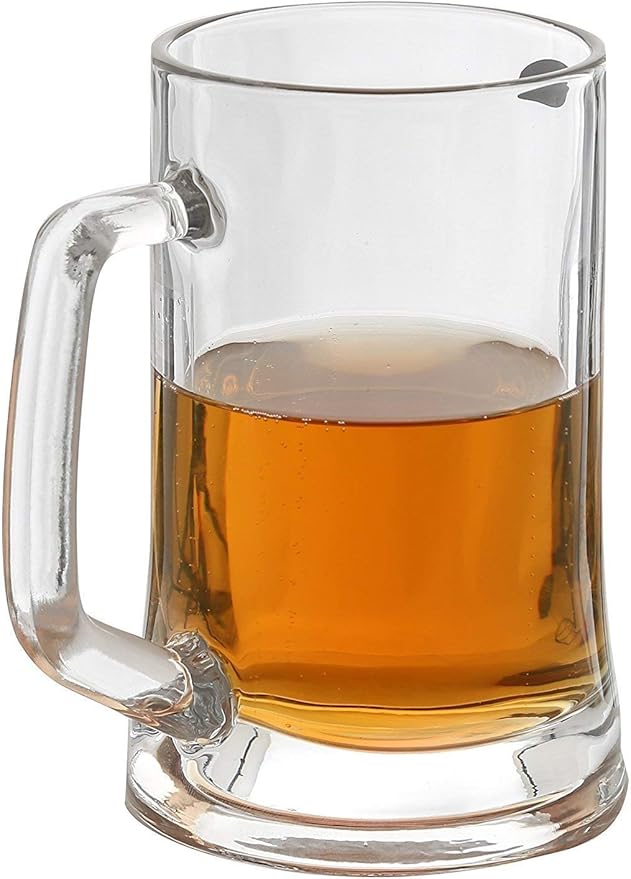 Amlong Crystal Lead-Free Beer Mug - 12 oz (Right For 1 Bottle), Set of 2