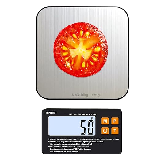MagiCling Split Smart Food Kitchen Scale – 1g Precision, 22lb/7 Units, Detachable Magnetic Display & Ultra-Slim 14mm Design for Weight Loss, Baking, Cooking, Dieting, Meal Prep