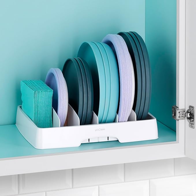 YouCopia StoraLid Adjustable Food Container Lid Organizer for Kitchen Cabinet Storage, Large Classic Edition