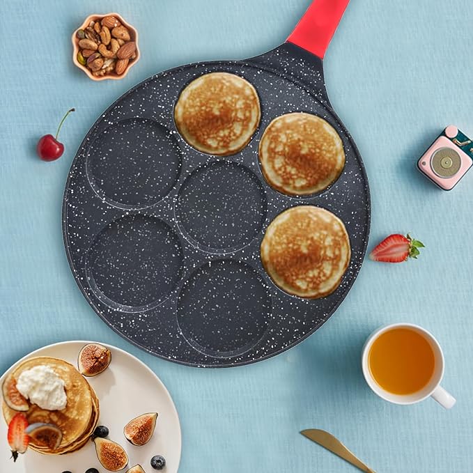 Egg Pan Omelette Pan Silver Dollar Pancake Pan for Kids Mini Pancake Maker Nonstick Breakfast Skillet for Pancake, Hamburger, Sandwiches