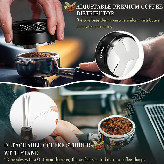 Y-Step 8 Pcs Espresso Accessories Kit, 53.3mm Espresso Tamper Kit Espresso Tools - Image 5