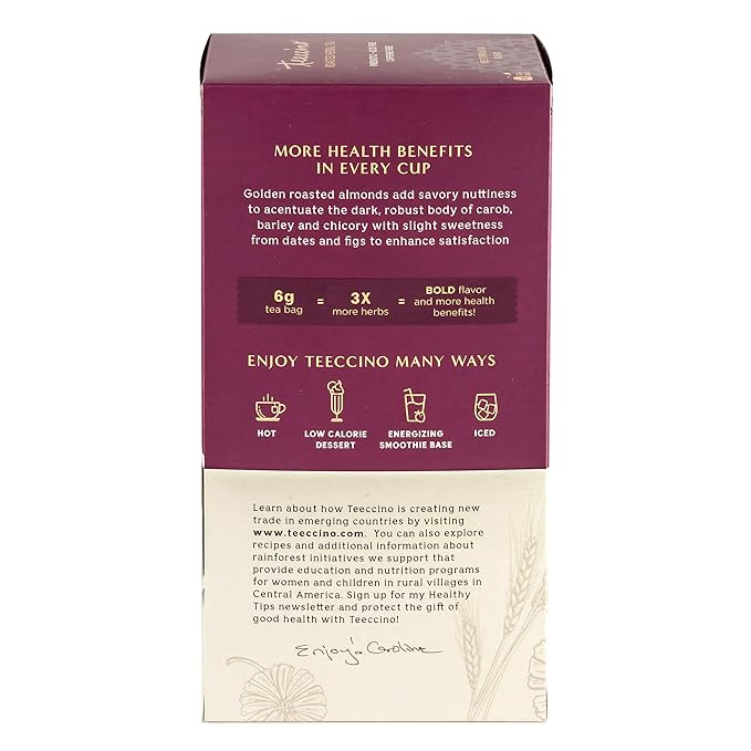 Teeccino Pumpkin Spice Herbal Tea - Rich & Roasted Autumn Harvest Tea That’s Caffeine Free & Prebiotic for Delicious Comfort, 25 Tea Bags