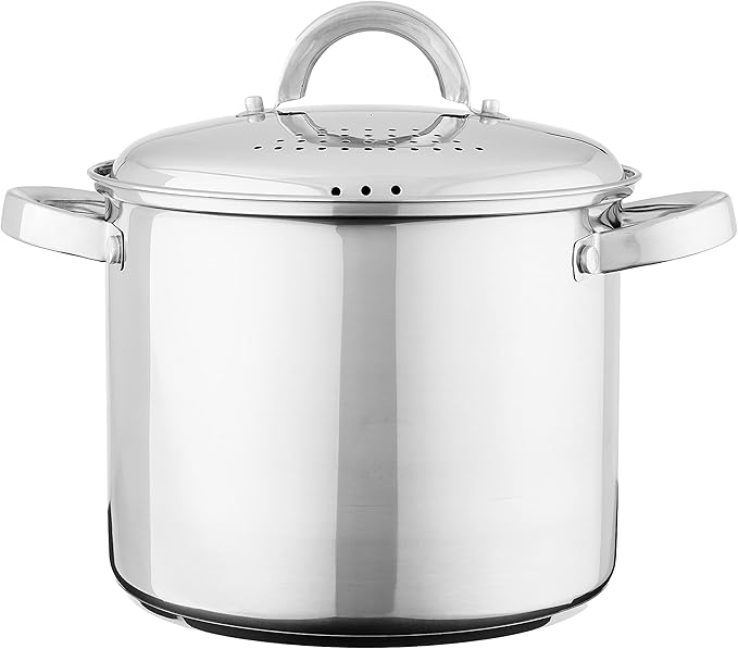 Oster Sangerfield Stainless Steel Cookware 5-Quart Pasta Pot w/Steamer & Strainer Lid
