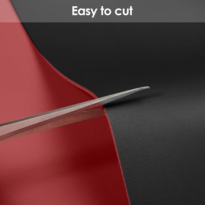 Leather Table Cover,1.8mm Thick,35.4x70.9 Inch Table Protector,Table Protector for Dining Room Table,Dining Table Cover,Table Cover Protector,Table Protector Pad(Black+Wine Red,35.4x70.9)