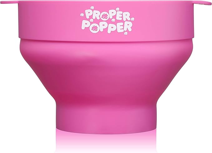 The Original Proper Popper Microwave Popcorn Popper, Silicone Popcorn Maker, Collapsible Bowl BPA Free & Dishwasher Safe - (Pink)