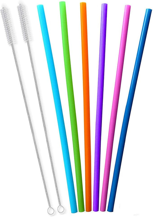 12 Inch Extra Long Reusable Silicone Straight Straws for Extra Tall Tumbler 40 OZ Hydro Flask,32 OZ Blender Bottle Nutribullet, Nutri Ninja Cups