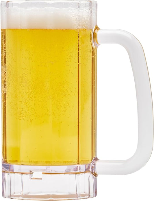 G.E.T. 00086-1-SAN-CL Shatter-Resistant Plastic Beer Mug / Stein, 16 Fluid Ounce, BPA Free (Pack of 12),Clear