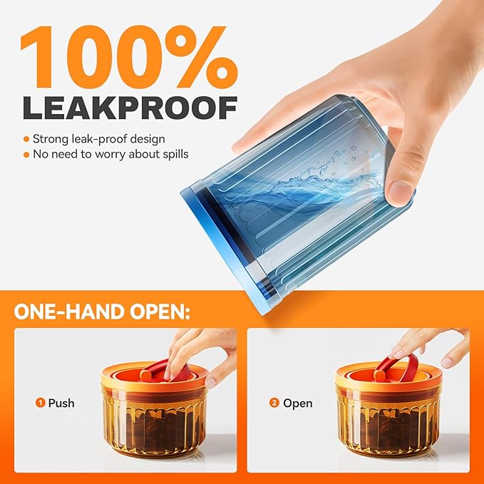 THKAILAR 6-Pack Airtight Food Storage Containers, Coffee-Tinted UV Blocking (10oz/17oz/24oz) for Kitchen Pantry Organization, Leakproof BPA-Free Snap-Lock Lids for Dry Food,Flour,Nuts,Grains,Coffee