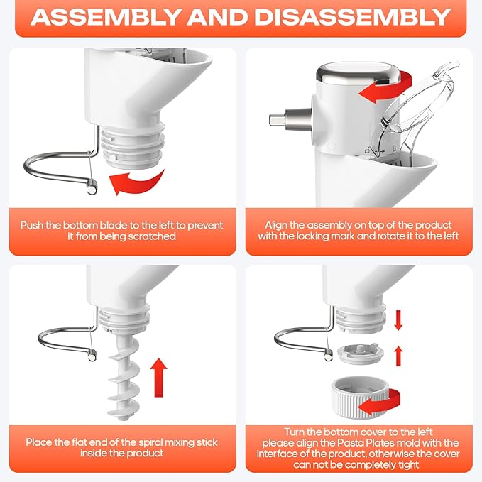 Gourmet Pasta Press Attachment for KitchenAid Stand Mixers, Pasta Attachment for Kitchen Aid Mixer Attachments with 7 Interchangeable Pasta Plates, Pasta Maker by HOZODO