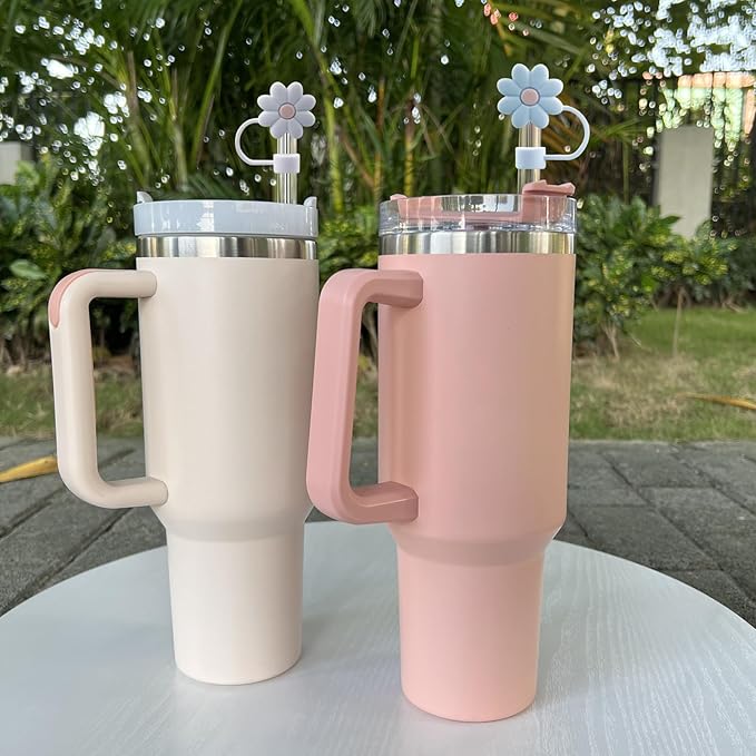 Velaco 7pc 0.4in/10mm Silicone Straw Covers - Compatible with Stanley 20-40 Oz Cup, Dust-Proof Straw Caps for Water Bottle