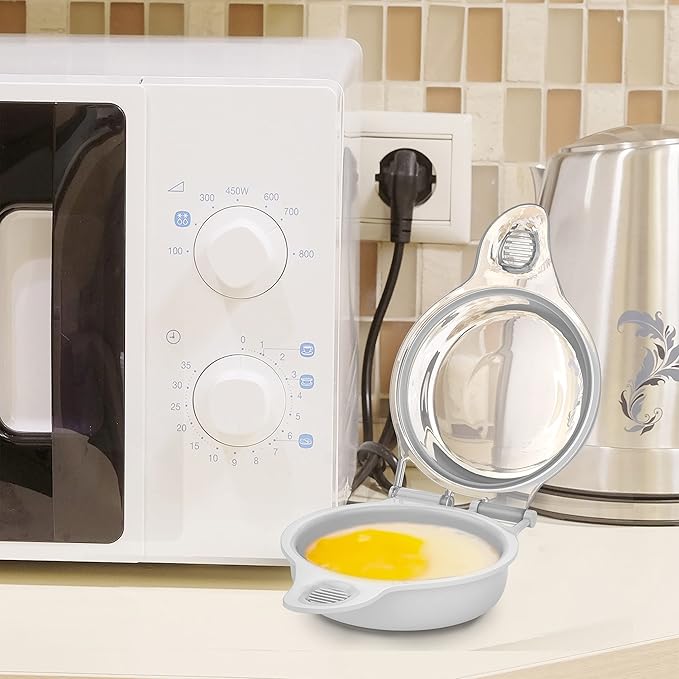 Microwave Egg Maker, a Healthy Breakfast Cooking Utensil by Chef Buddy- Kitchen Essentials, Easy to Make- Holds Up to Two Eggs and Cooks in 45 Seconds