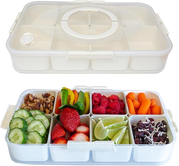 Puccino's Kitchen Snackle Box Container; 1 Pack; Microwave and Dishwasher Safe; Versatile snack box; Serving tray; Ideal Lunchable Container; snack box container serving dish; adult bento box