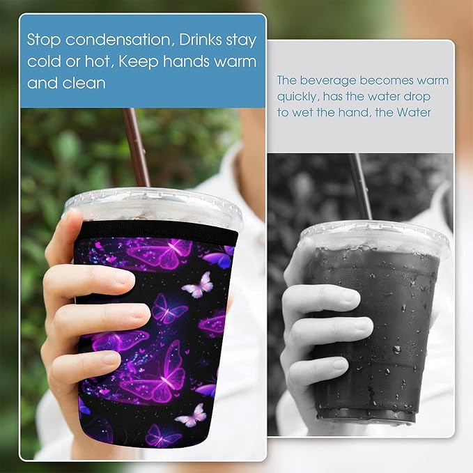 Purple Butterfly Coffee Cup Sleeves - Image 6