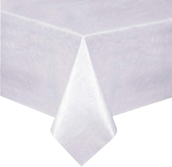 Home Bargains Plus Quilted Heavy Duty Table Pad Protector with Flannel Backing, Cut to Fit, Heat Resistant, Wipe Clean, Protects Table from Spills and Scratches, White, 52” x 52” Square