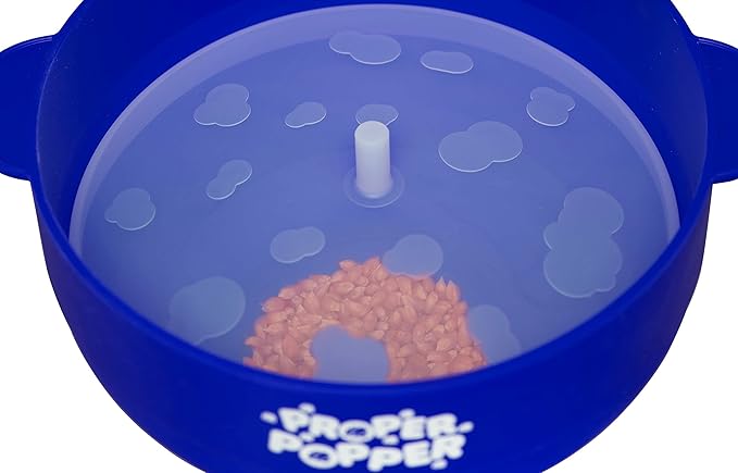 The Original Proper Popper Microwave Popcorn Popper, Silicone Popcorn Maker, Collapsible Bowl BPA Free & Dishwasher Safe - (Blue)