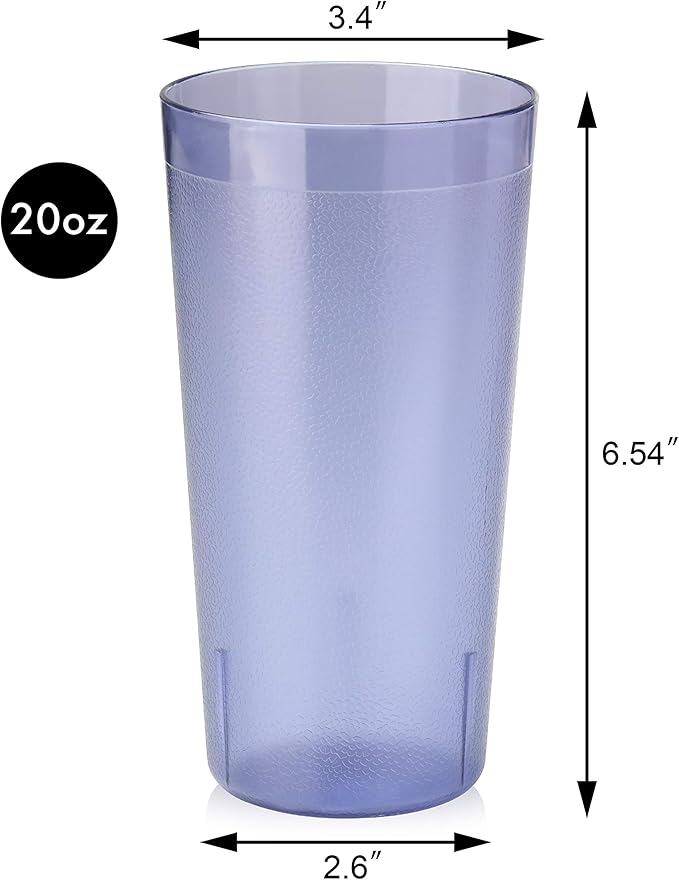 New Star Foodservice | Restaurant-Grade Beverage Tumblers (Blue (Set of 12), 20 oz)