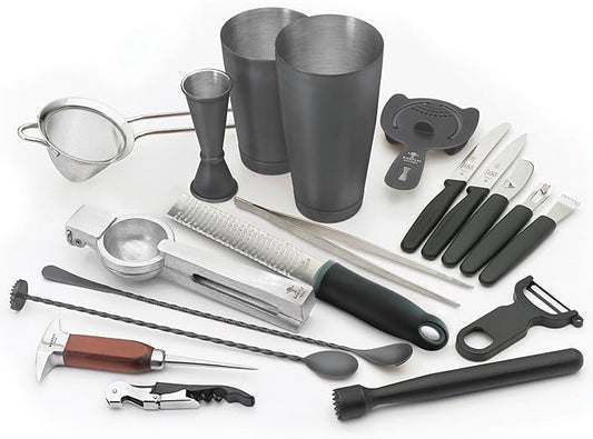 Barfly Cocktail Set, 12-Piece Deluxe, Matte Black