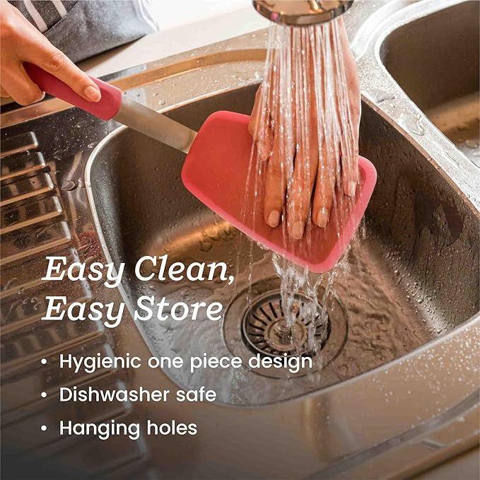 Starpack 'Flex & Flip' Flexible Silicone Turner Spatula (Large) - High Heat Resistant Spatulas for Cooking Egg 600°F - Silicone Pancake Turner Spatula, LFGB Grade Non Stick Rubber Kitchen Utensils