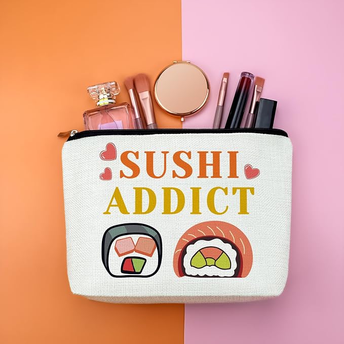 Sushi Lover Gifts Sushi Gift For Women Sushi Makeup Bag Japanese Cuisine Lover - Image 4