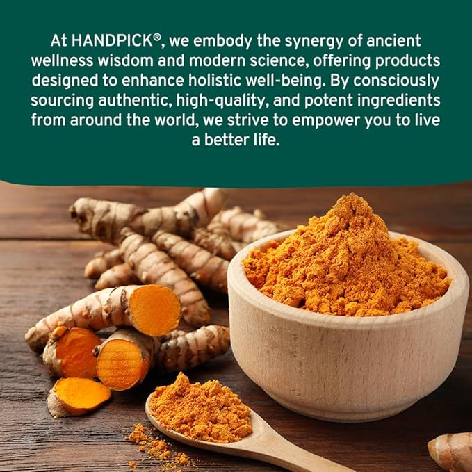 HANDPICK, Organic Turmeric Powder with Curcumin (397g/14oz) | Authentic Indian Origin | Gluten Free | Made from Turmeric Root