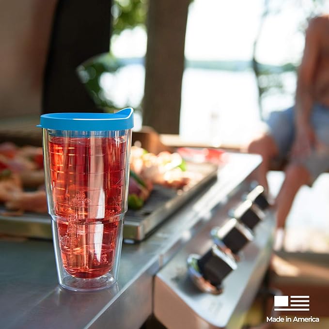 Tervis Tropical Animal Collection Made in USA Double Walled Insulated Tumbler Travel Cup Keeps Drinks Cold & Hot, 24oz, Turtle