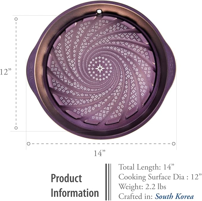 TECHEF - Korean BBQ Nonstick Grill Pan, KBBQ Grill Pan, PFOA-Free, Dishwasher Oven Safe, Made in Korea